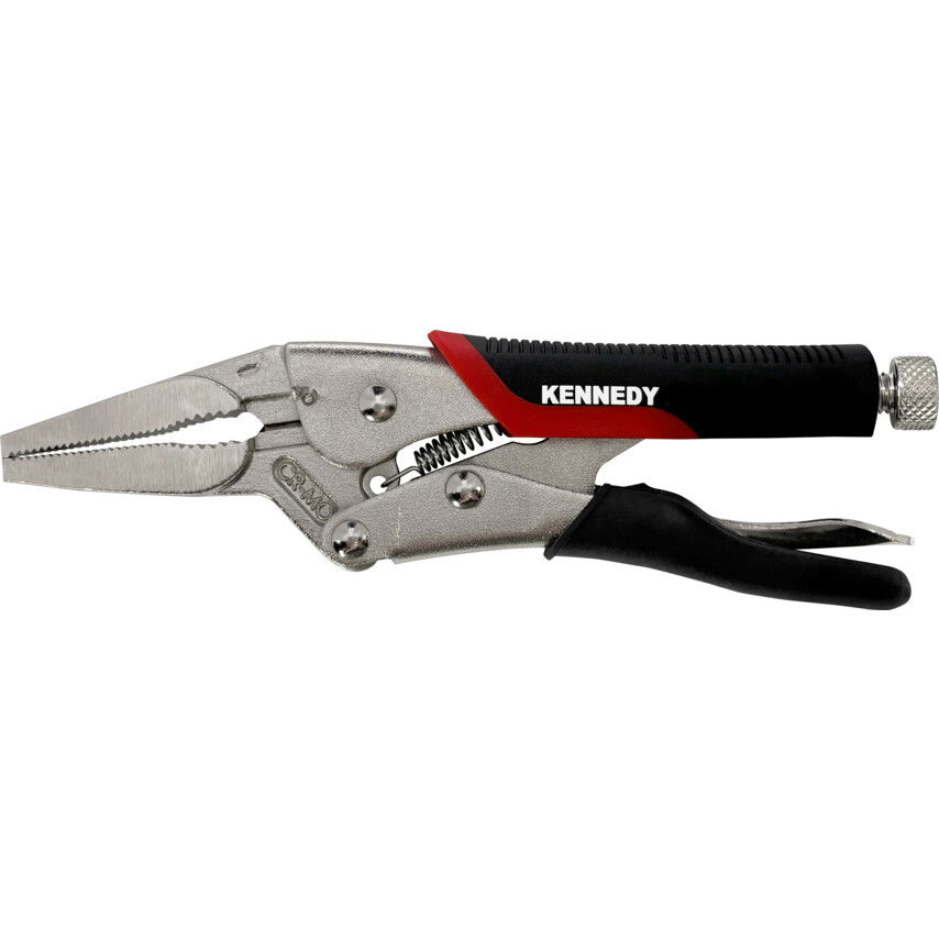 KENNEDY 150 mm / 6" hosszúcsőrű zárható önzáró fogó kettős anyagú markolattal termék fő termékképe