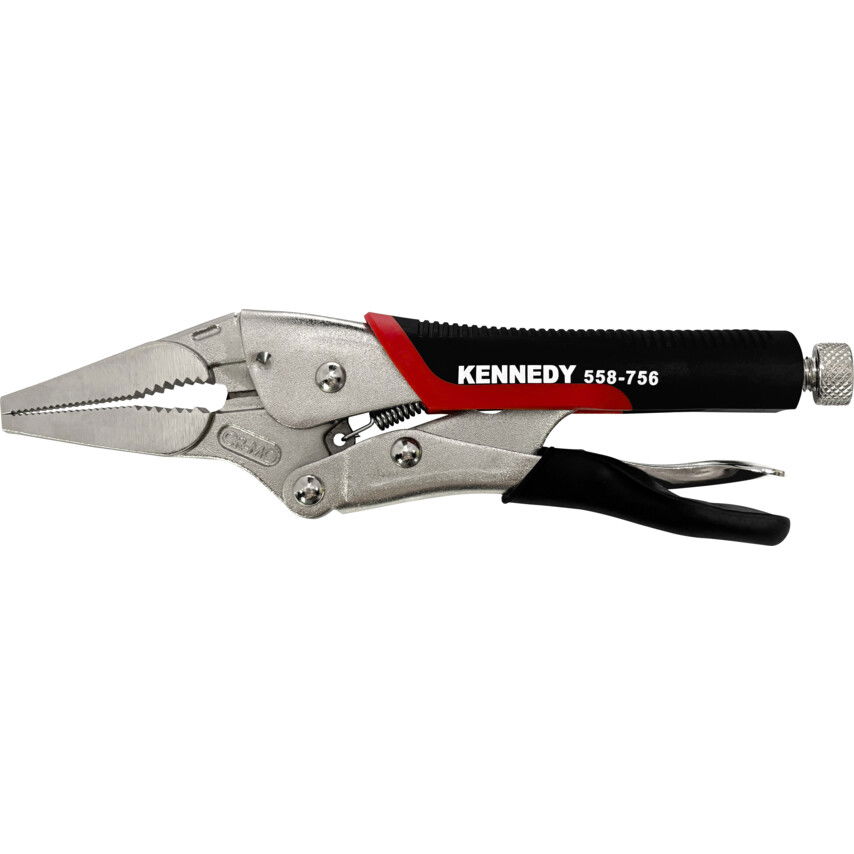 KENNEDY 225 mm / 9" hosszúcsőrű zárható önzáró fogó kettős anyagú markolattal termék fő termékképe