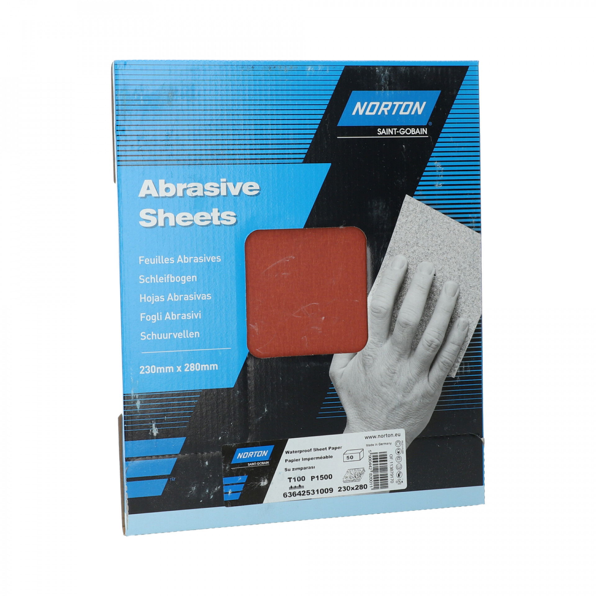 Norton T100 vízálló csiszolópapír 230x280mm P1500, 50 db/csomag termék fő termékképe
