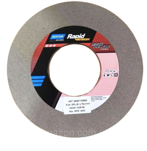 Norton Rapid Finish Edge Delete Pro rost csiszolókorong Ø200x10x76,2 mm P4M01 NOR SI80 BTM-+, 2 db/csomag termék fő termékképe