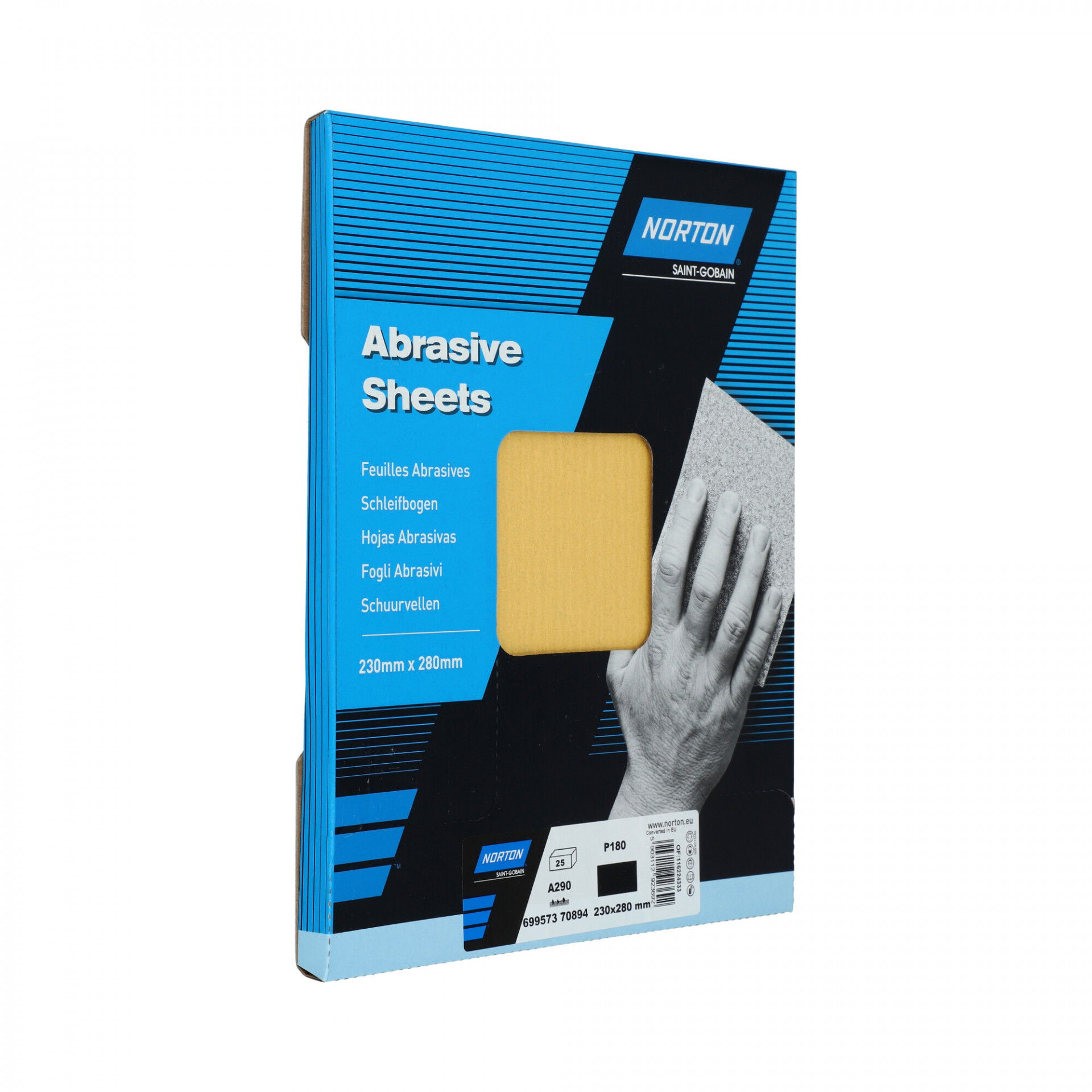 Norton Clipper A290 eltömődés mentes csiszolólap 230x280mm P180, 25 db/csomag termék fő termékképe