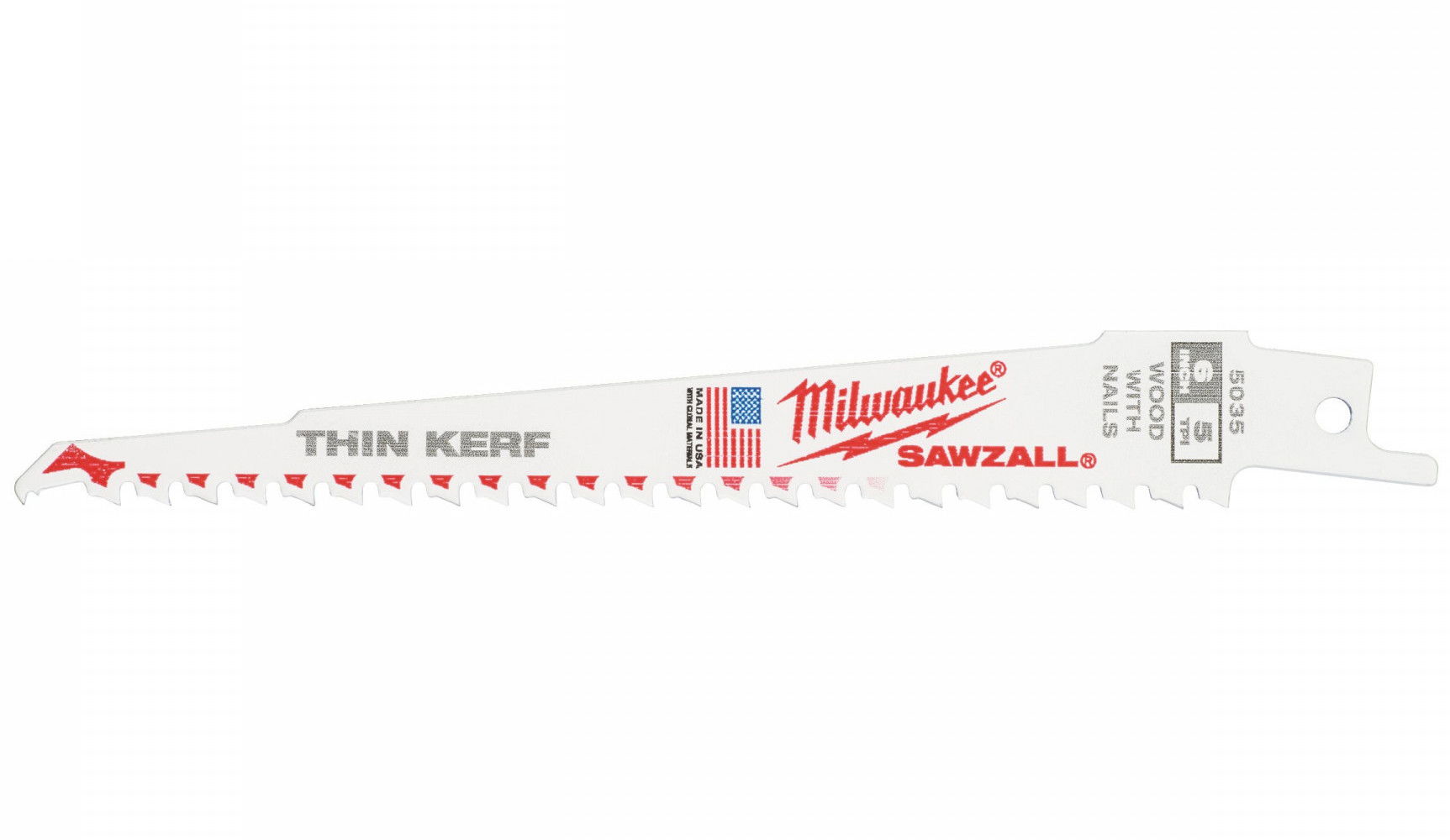 Milwaukee THIN KERF szablyafűrészlap, bontó, szöges fához, Bi-Met, 150 mm, 5 TPi, 5 db/csomag termék fő termékképe