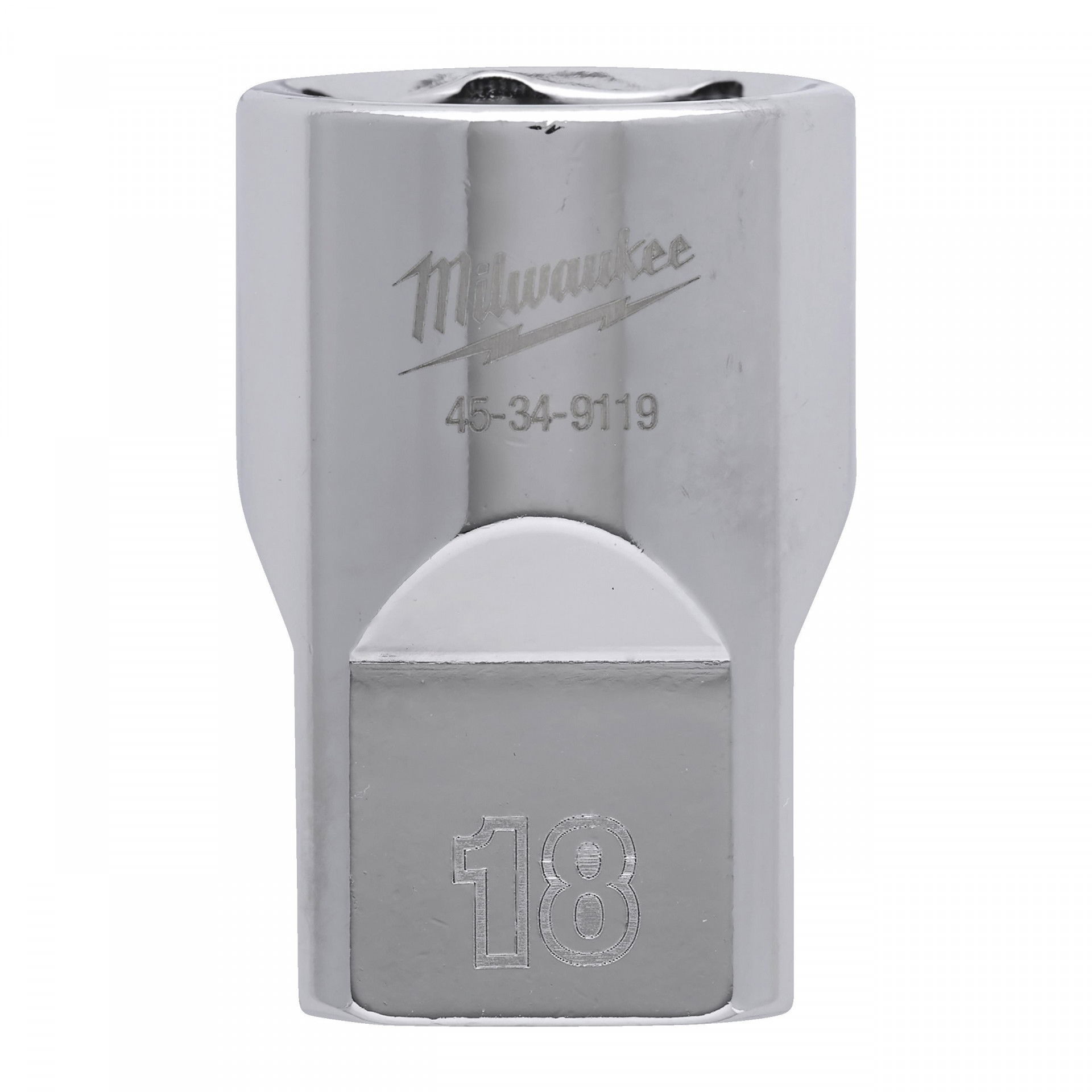 Milwaukee FOUR FLAT™ oldalú 1/2"-os dugókulcs fej, rövid, 6-lapú, 18 mm termék fő termékképe