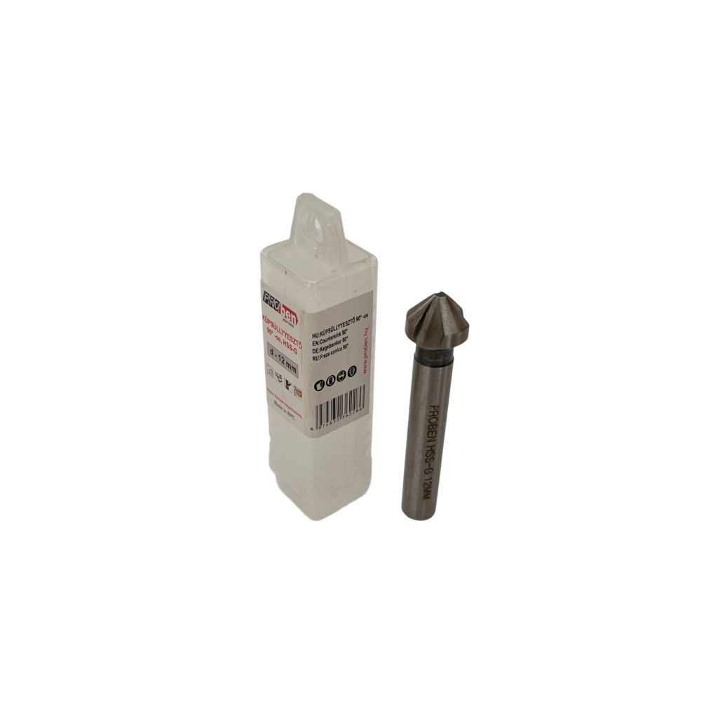 Prodiamante Proben HSS-G kúpsüllyesztő D 12 mm 3 élű, 90°-os vágóéllel termék fő termékképe