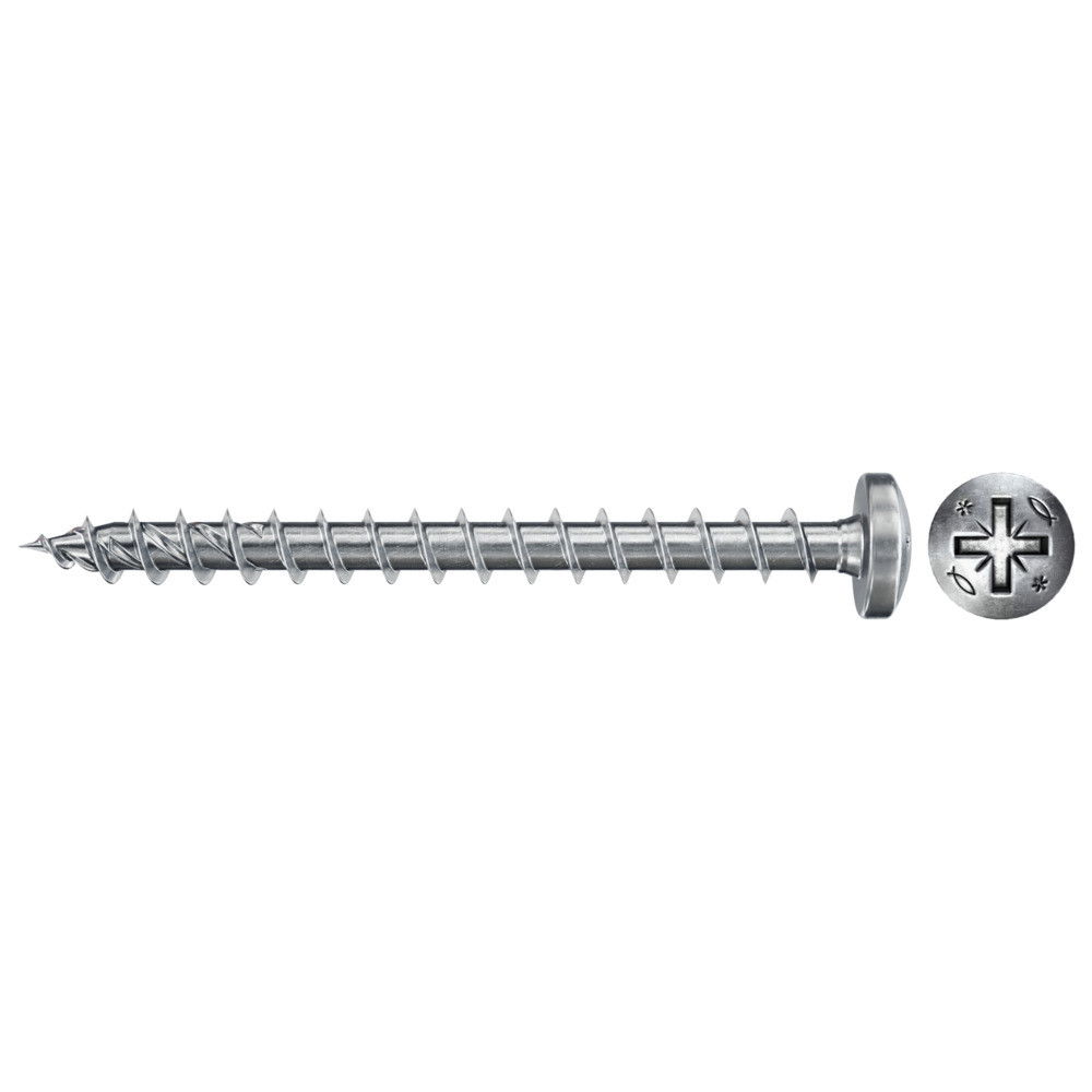 Fischer FPF II PZF 4.0 x 25 BC 200 lencsefejű, kékre horganyzott végigmenetes forgácslapcsavar, PZ behajtással, 200 db/csomag termék fő termékképe